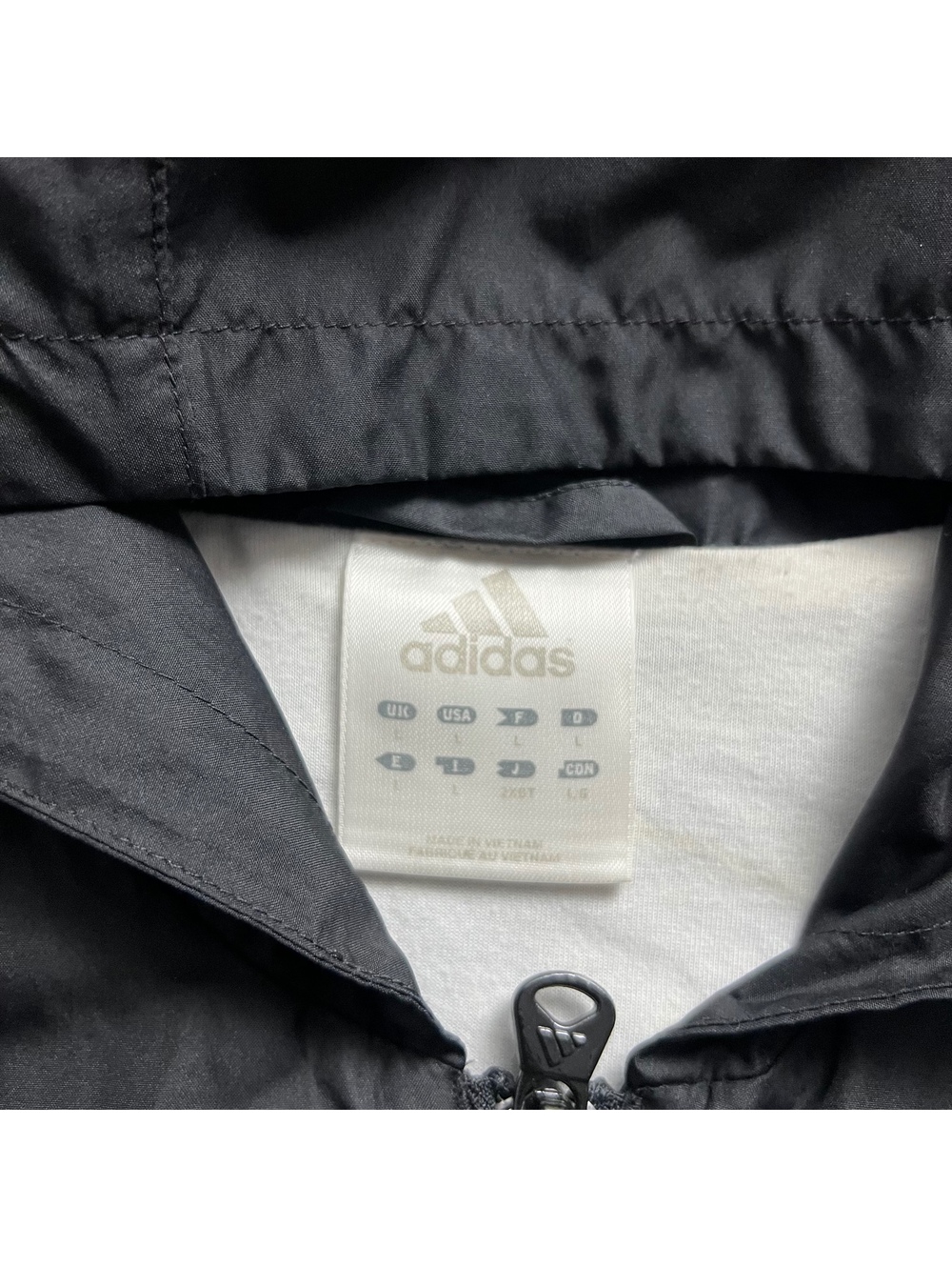 Vintage Y2K Adidas Striped Windbreaker Jacket Men’s Sz. L Hooded Full Zip - Picture 5 of 6